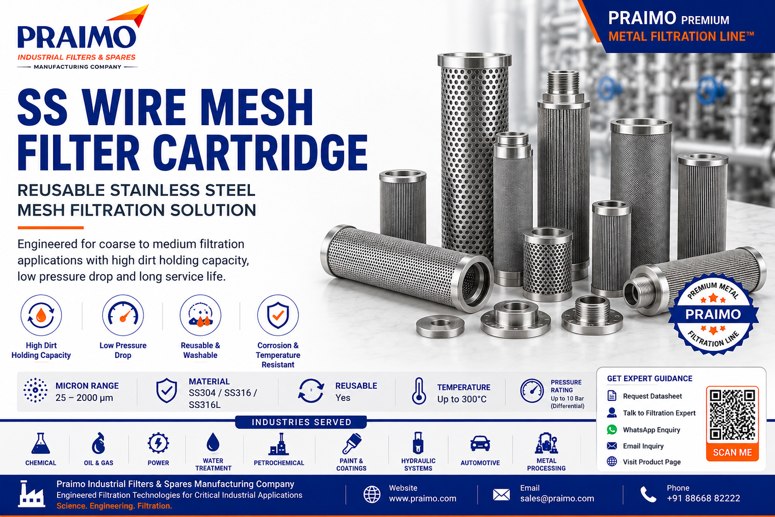 SS Wire Mesh Filter Cartridge